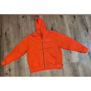 Tommy Bahama XL Orange Zip Cotton Hoodie Sweatshirt Athleisure Activewear Cozy